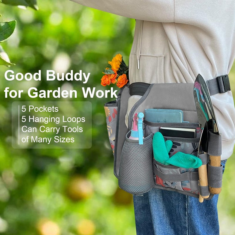 MDSTOP Gardening Apron Tool Belt Set, Garden Apron with Pockets for Women & Men, Garden Tool Organizer Belt, Harvest Apron for Gardeners Pick Fruit Weeding - Image 5
